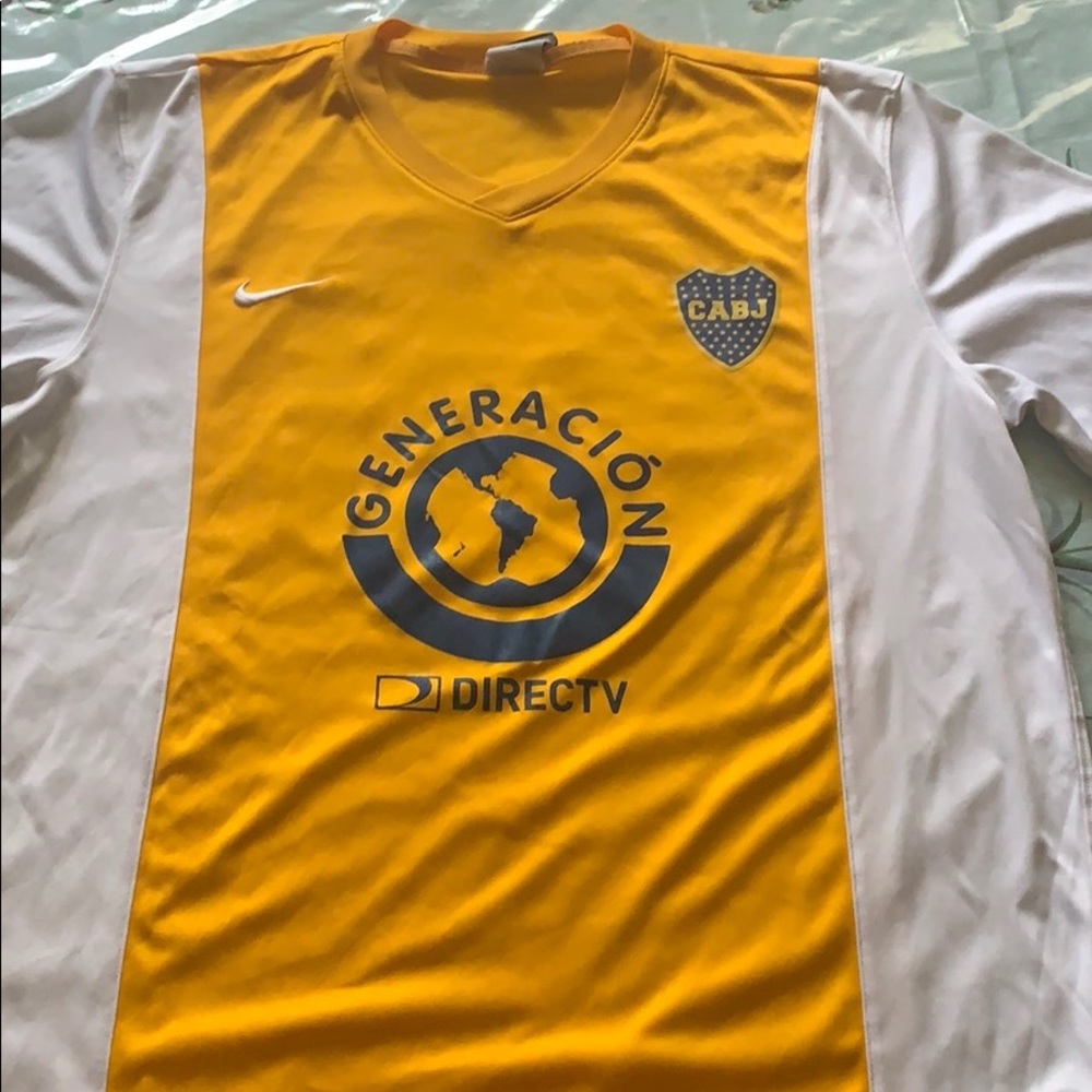 Nike Yellow Boca Juniors Soccer Authentic Hersey